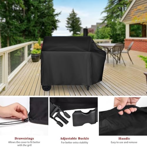Charcoal Grills Cover for Royal Gourmet CC1830W 30 Barrel Charcoal Grill for CC1830S Grill,Water-Resistant BBQ Grill Cover Outdoor Grill Cover Barbeque Cover