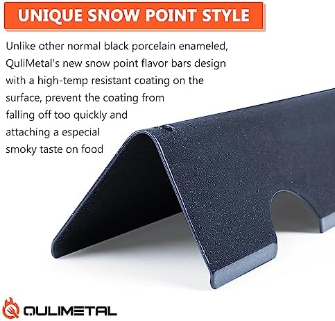 QuliMetal 17" Flavorizer Bars for Weber Genesis II E-410/E-415/E-435, Grill Parts for Weber Genesis II LX E-440 Series Gas Grills, Porcelain Steel Grill Replacement Parts for Weber GS4 66033 66796
