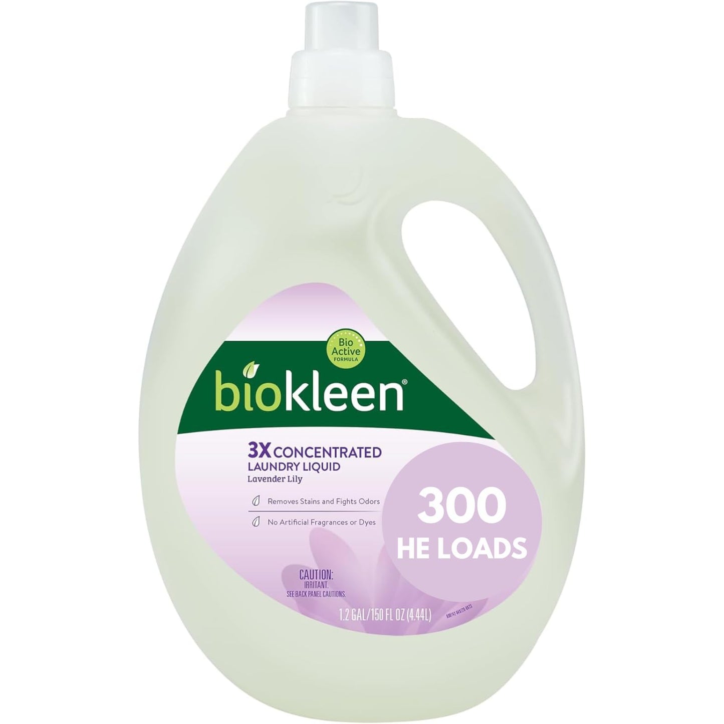 Biokleen Natural Laundry Detergent - 300 HE Loads - Liquid, Eco-Friendly, Plant-Based, No Artificial Fragrance, Colors or Preservatives, Lavender Lily, 150 Fl Oz