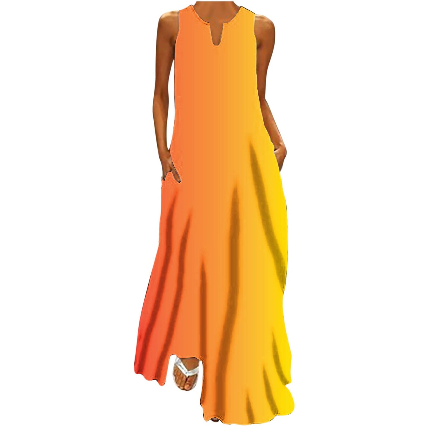 Floral Sundresses for Women Maxi Sundress for Women Trendy 2024 Summer Dress Floral Print V Neck Dresses Sleeveless Boho Dress Beach Outfits Womens Summer Dresses 2024