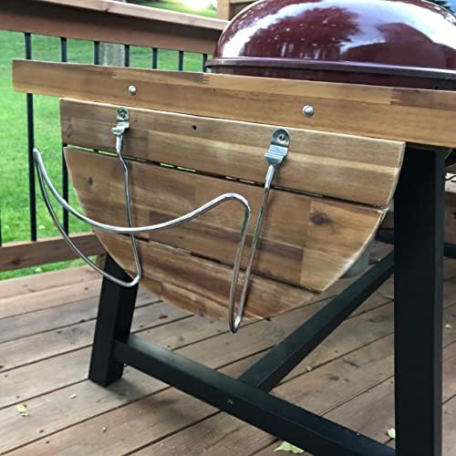 QuliMetal Grill Lid Holder for Weber Charcoal Kettle Grill 22.5 Inch and 18.5 Inch, Kettle Grill Accessories for Weber Kettle, Slide a Side Lid Prop, Charcoal Grill Accessories, Stainless Steel