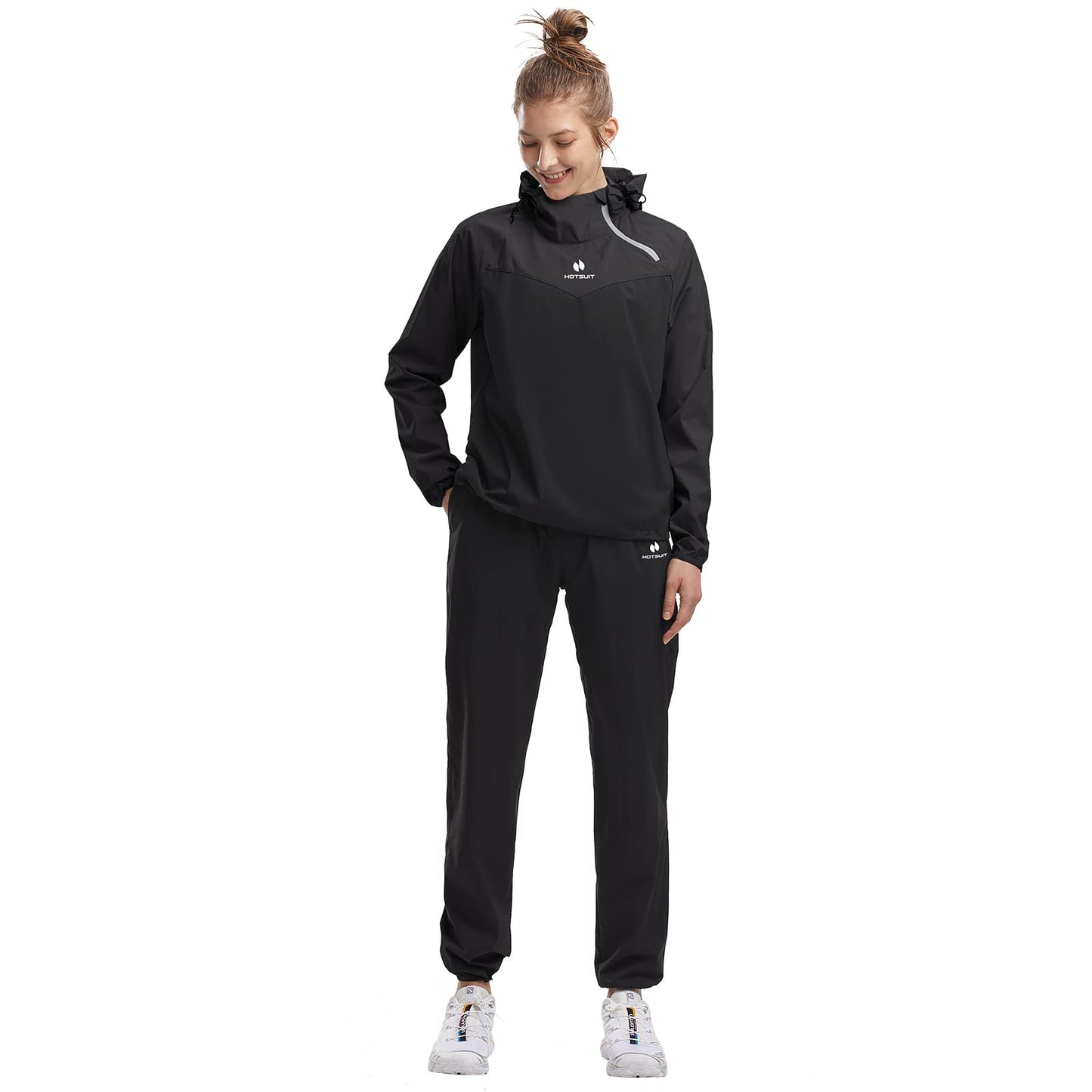 HOTSUIT Sauna Suit Women Weight Loss Boxing Gym Sweat Suits Workout Jacket, Black, S