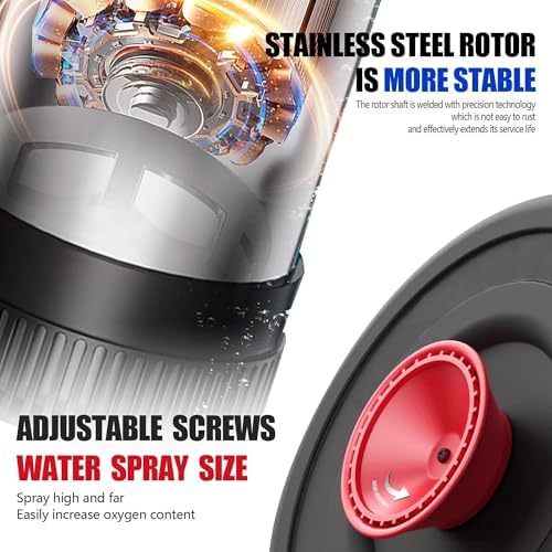 Pond Fountain Aerator, 1HP 110V 15000 GPH Fountain Pump,Stainless Steel body, 15A/110V 100FT power cord, Multifunctional time controller，200Ft traction rope, Aerator Pump for Ponds & Lakes