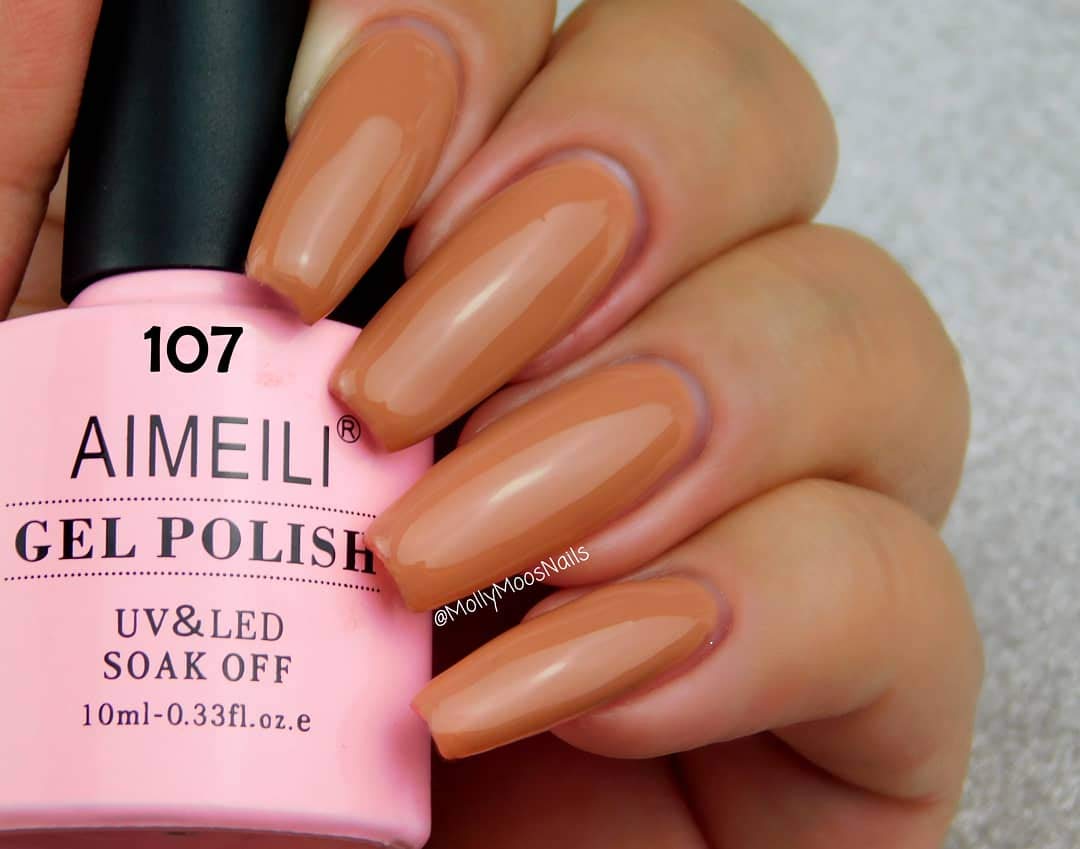 AIMEILI Soak Off U V LED Hema Free Nude Gel Nail Polish - Stella Anethum (107) 10ml