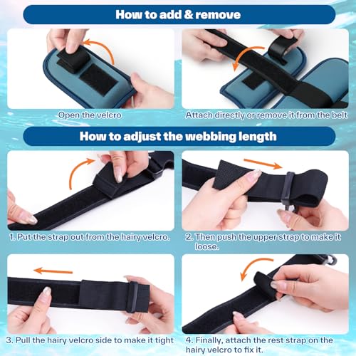 Sportneer Water Aerobics Pool Exercise Equipment Water Workout Combo Set includes High Density Water Dumbbell Aqua Belt Water Ankle Weights for Aquatic Therapy Pool Fitness Water Exercise