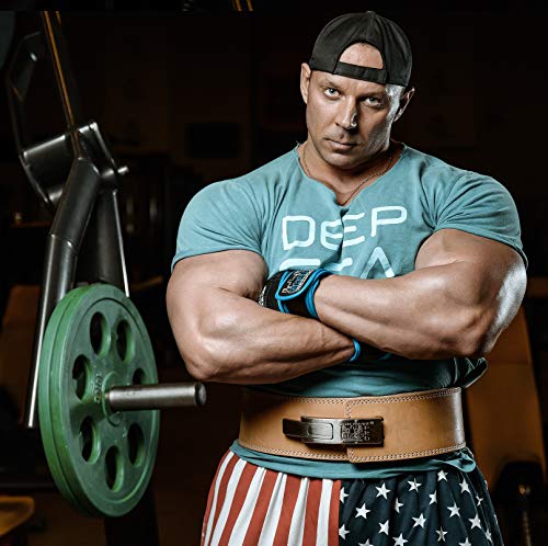 Cobra Grips PRO Weight Lifting Gloves Heavy Duty Straps Alternative Power Lifting Hooks Best for Deadlifts Adjustable Neoprene Padded Wrist Wraps Support Bodybuilding (PRO USA FLAG Leather)