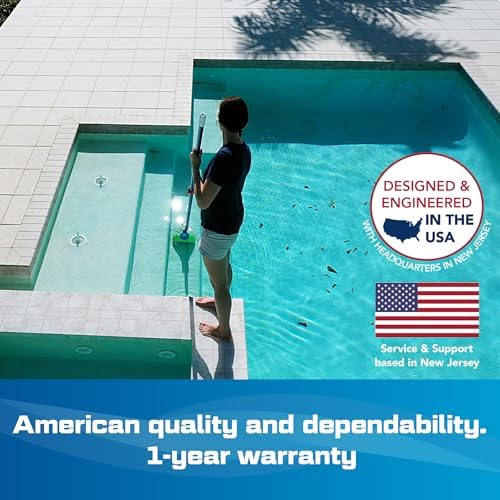 POOL BLASTER Aqua Broom Sweep XL Cordless Rechargeable Pool Vacuum for Hot Tub, Spa & Spot Cleaning in Above Ground & Inground Pools, 40 Min Run Time, Pole Set, Battery-Powered Hot Tub Vacuum Spa Vac