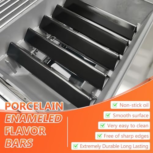 15.3" Flavorizer Bars for Weber Spirit E-310 Spirit II 300, Spirit 300 E320 E330 S310 S320 S330 Grills with Front Control Knobs, Porcelain Enameled Heat Plate for spirit e310 Replacement Parts