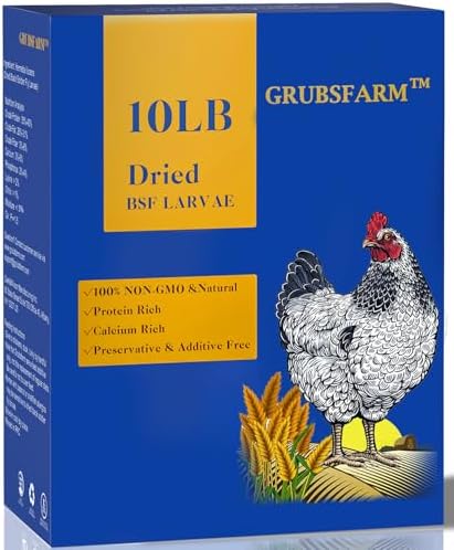 Premium Chicken Treats 10LB - Superior to Dried Mealworms - Non-GMO & 85X More Calcium Than Meal Worms - Molting & Laying Supplement - BSF Larvae Treats for Layer Hens, Ducks Wild Birds