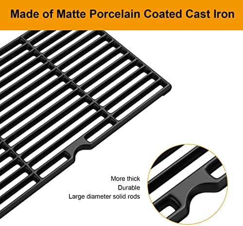 Cooking Grid Grates for Kenmore 4 Burner Grills,Enamel Cast Iron Grate Replacement Parts for Kenmore 146.10016510,146.46365610,146.16142210,146.16198211,2 Pack