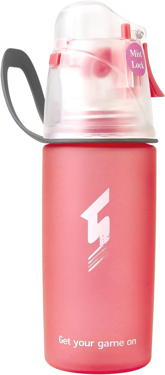 Linowos Drinking and Misting Sports Water Bottle, Non-Toxic BPA Free, Fast Water Flow Opens with 1-Click, Portable Leak-Proof Spray Cup for Cycling Fitness Camping Hiking Outdoor