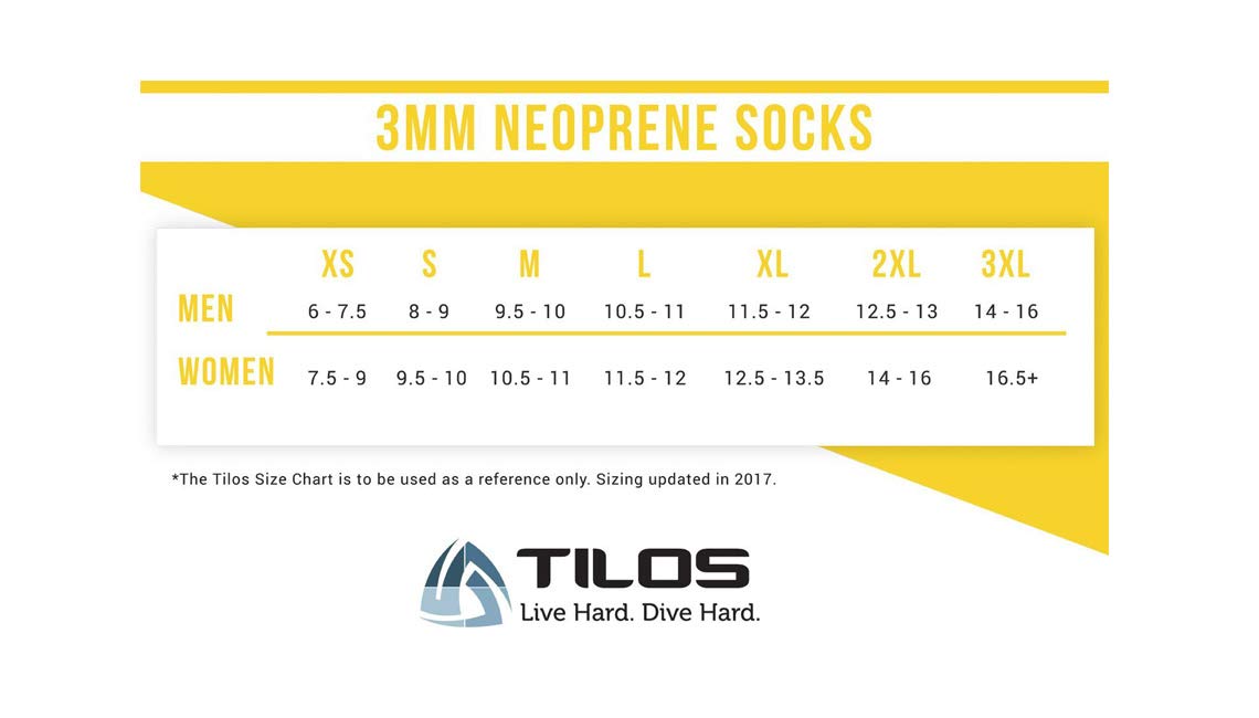 Tilos 3mm Neoprene Socks - Hypoallergenic, Non-Slip, Durable Water Socks for Diving, Snorkeling, Water Aerobics & More