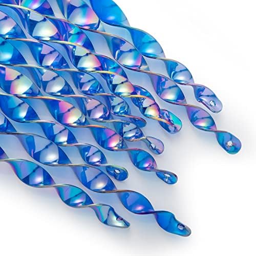 OFFO Bird Scarer Rods 11.5 in (40 PCS) Reflective Bird Device Outdoor Bird Scarer to Keep Pigeon and Woodpecker Away from Garden or Yard, Blue.