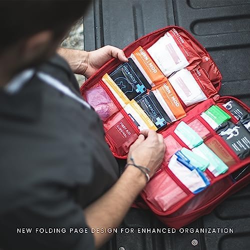 My Medic MYFAK Large Medical Kit (PRO) - Emergency First Aid Survival Essentials & Travel Bag Supplies | EMT Rescue Items For Any Car, Home or Office - Red