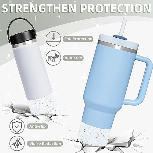 Vmini Protective Glitter Silicone Boot, Compatible with Stanley Tumbler 20-40oz & Hydro Flask Water Bottle 12-24oz and More Bottles/Tumblers with 2.8-2.95in Bottom, Bling Anti-Slip Sleeve Cover