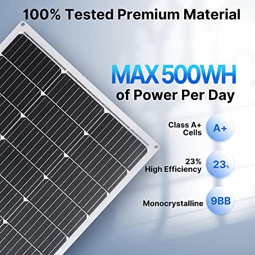 100W 12V Flexible Solar Panel 9BB Monocrystalline Cell 12 Volt Semi-Flexible for Marine RV Trailer Boat Cabin Van Car Uneven Surfaces 12V Battery Charge