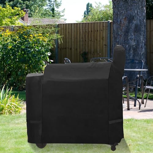 Outdoor Heavy Duty Waterproof Pellet Grill Cover for Traeger 34,Pro 34 Series Wood Pellet Smoker Grill,Texas and More,Full Length All Weather Protection Grill Cover for Traeger BAC380 BAC504,Black