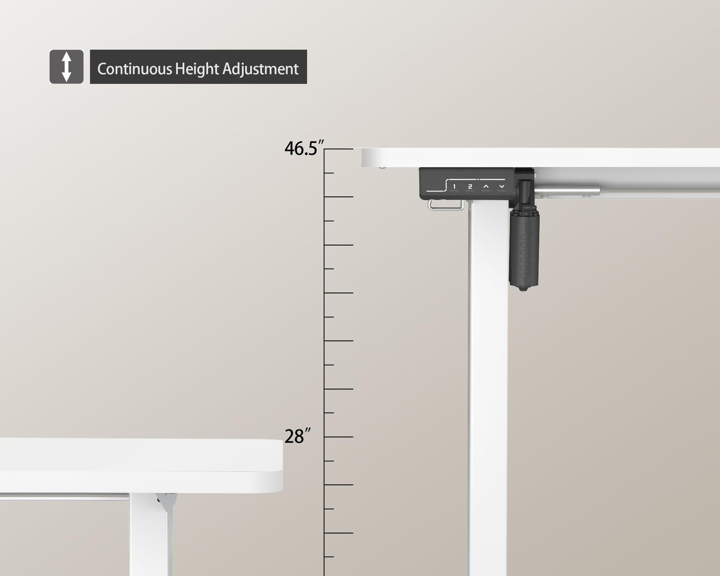 LongKe Electric Standing Desk Adjustable Height, 40x24 Inches Sit Stand up Desktop for Home Office, Ergonomic Rising Computer Table with Memory Preset, White