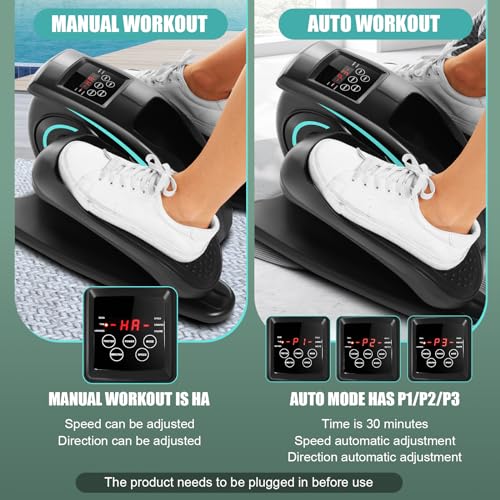 ANCHEER Under Desk Elliptical Machine, Leg Exercise Pro Machine Pedal Exerciser for Seniors as Seen on TV Portable Leg Exerciser While Sitting with Massage Pedal (Ice Blue)