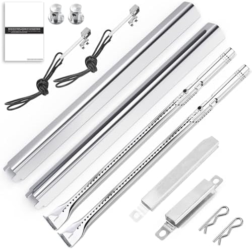 Uniflasy Grill Parts for Charbroil Performance 2-Burner 463630021 463655021 463655421 463655621,for Charbroil 4-Burner 463365021 463448021 Grill Burner Tube Heat Plates Shield Crossover Tube Igniter