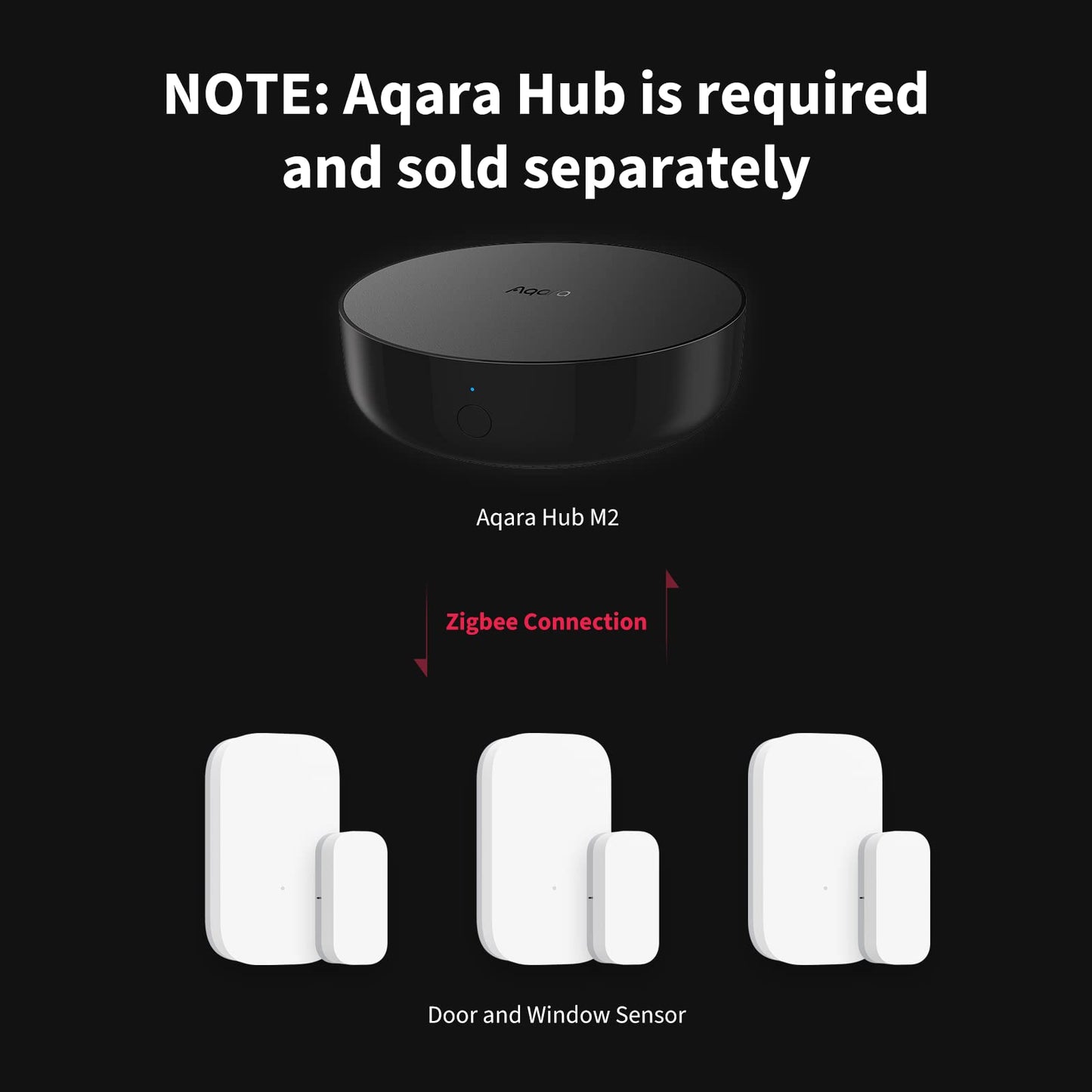 Aqara Zigbee Door and Window Sensor 3 Pack, Wireless Mini Contact Sensor, Home Automation, Requires Aqara Hub, Zigbee Connection, Kid Safety, Compatible with Apple HomeKit, Alexa, Works with IFTTT