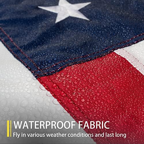 American Flag 3x5 FT Outdoor, Heavy Duty High Wind US Flag, Embroidered Stars, Sewn Stripes, Brass Grommets, Indestructible Tough Double Sided United States Flag Suitable for Outside Use