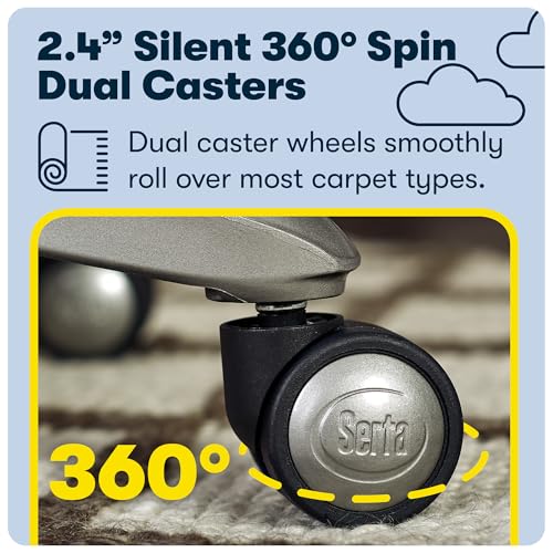 Serta Baxter Big and Tall Smart Layers Executive Office Chair with ComfortCoils, Ergonomic Computer Chair with Layered Body Pillows, Black & Gray Bonded Leather