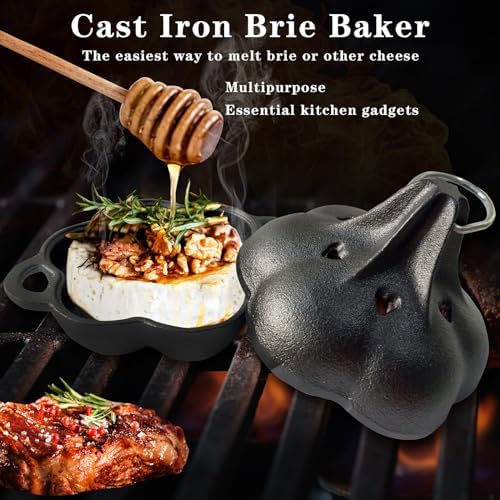 Cast Iron Smoker Roaster & Garlic Roster Baker, Smoker Box, Pre-Seasoned Cast Iron Garlic Roaster for Grill, Perfect for BBQ and Oven, for Smoky, Flavorful Vegetables, Meats or Wood Chips