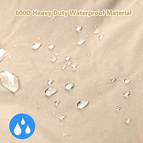 Vailge Grill Cover,52-inch Waterproof BBQ Cover,600D Heavy Duty Gas Grill Cover, UV & Dust & Rip & Fading Resistant,Suitable for Weber, Brinkmann, Char Broil Grills and More,Beige