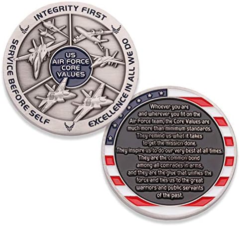 Air Force Core Values Challenge Coin - United States Air Force Challenge Coin - Amazing US Air Force Military Coin - Designed by Military Veterans!