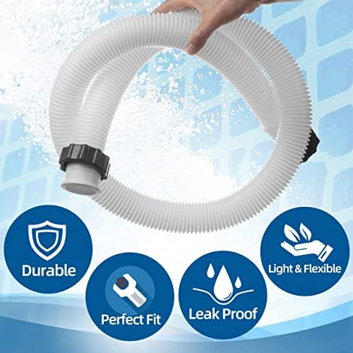 1.5" Pool Pump Hose for Intex Sand Filter Pumps & Saltwater Systems, 29060E Pool Filter Hose for Intex & Coleman Above Ground Pools Parts- 59" Long replacement hoses (Set of 2)