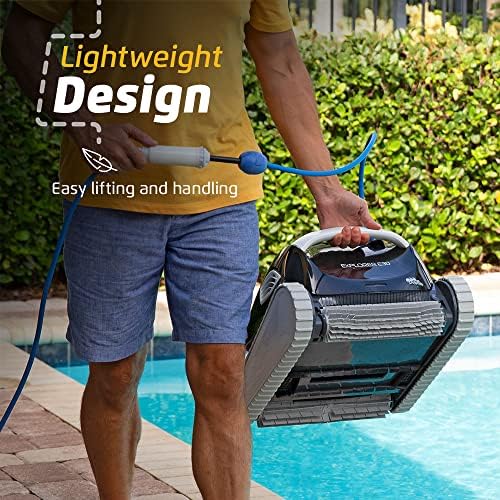Dolphin (2025 Model) Explorer E30 Wi-Fi Automatic Robotic Pool Vacuum Cleaner, Wall Climbing, Waterline Scrubber Brush, Ideal for Inground Pool 50 FT in Length