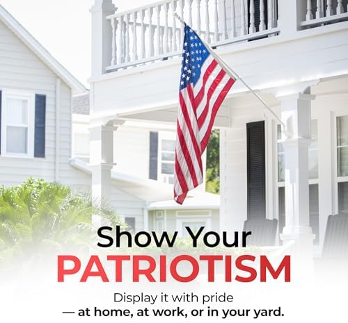American Flag for Outside Heavy-Duty US Flag with Embroidered Stars Reinforced Nylon USA Flag Built for Outdoors Sewn Stripes UV Protection Brass Grommets (3x5 ft)