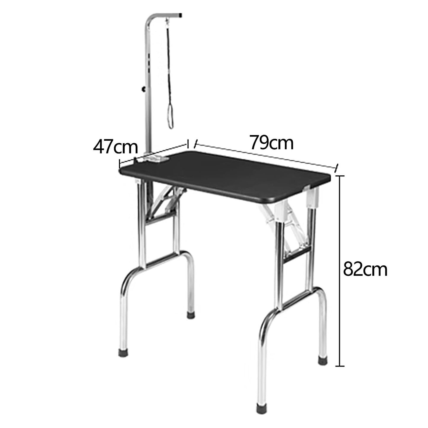 Foldable Dog Washing Station for Home Grooming Table, Stainless Steel Frame, Rubber Tabletop, Load Capacity 200lb for Small and Large Dogs Cats and Other Pets(75 * 47 * 80cm)