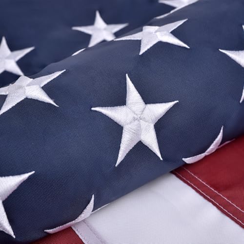 American Flag 2.5x4 FT For Outside Most Durable, Heavy Duty, Luxury Embroidered Star with Brightly Colored Brass Grommets Premium US Flag (Pole Not Included)