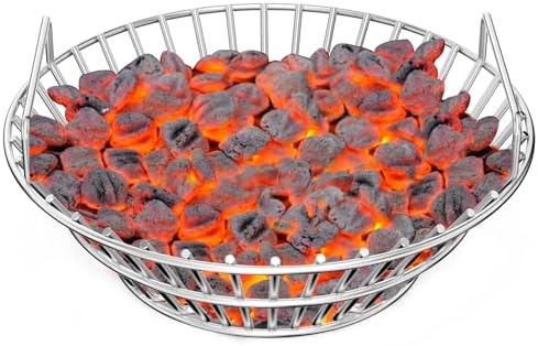 only fire #8537 Charcoal Ash Basket, Stainless Steel Charcoal Holder with Handles, Grilling Accessories, Fits Kamado Joe Classic