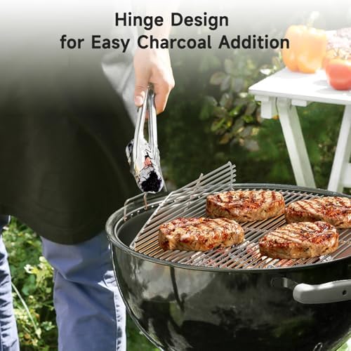 SHINESTAR Hinged Grill Grate, Fits for Weber 22" Charcoal Grills, 21.5" BBQ Cooking Grate Compatible with Original Kettle, Master Touch, Performer, and Jumbo Joe Premium
