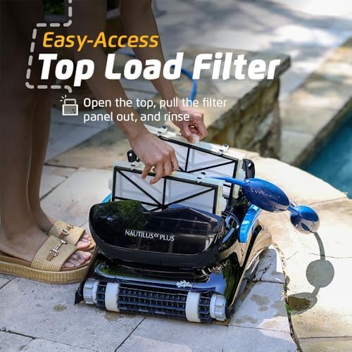 Dolphin Nautilus CC Plus Wi-Fi Automatic Robotic Pool Vacuum Cleaner, Always Cleaning, Never Charging, with Wall Climbing Scrubber Brush, Ideal for In-Ground Pools up to 40 FT in Length