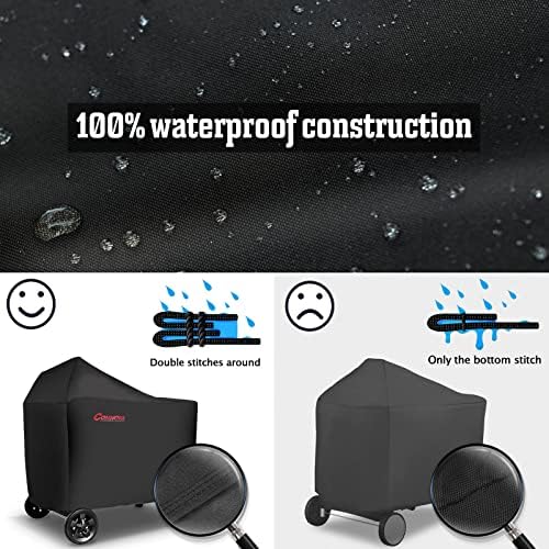 Comnova Grill Cover for Weber 22 Inch Performer Premium and Deluxe - 600D BBQ Cover for Weber Performer Premium/Deluxe 22" Charcoal Grill, Heavy Duty, Waterproof, Fade Resistant and Tear Resistant