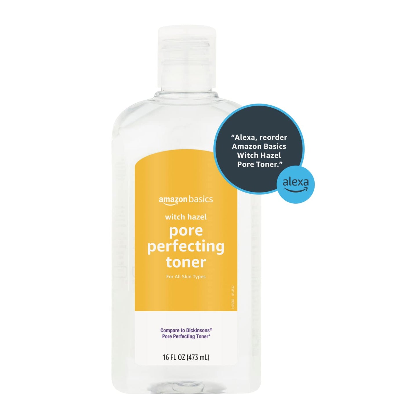 Amazon Basics Witch Hazel Pore Perfecting Toner, Unscented, 16 Fluid Ounces, 2-Pack