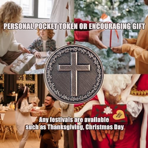 10 Pcs Faith Pocket Token Coins Christian Cross Coins Gift
