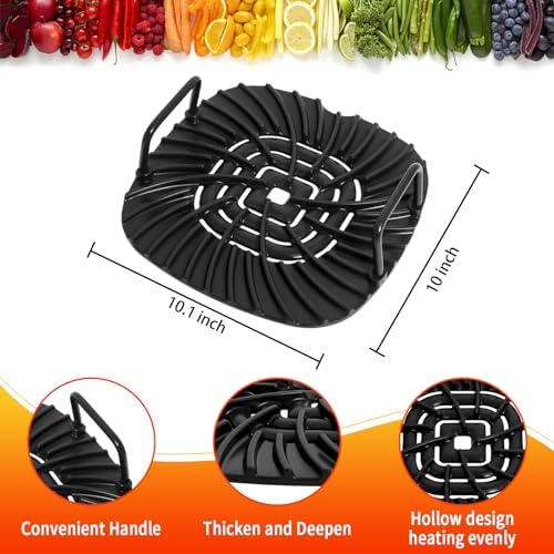 Grill Grate and Replacement Splatter Shield for Ninja AG301 Foodi 5-in-1 Indoor Grill, Non-stick Grill Griddle and Stainless Steel Fine Mesh Splatter Screen for Ninja Foodi AG300, AG301C, AG302, AG400