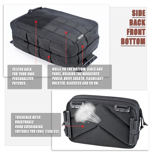 CLTAC Tactical Chest Rig Bag Concealed Carry CCW Pack Molle Pouch IFAK EMT Medical Organizer for Outdoor Hunting Shooting Hiking with Quick Release Harness