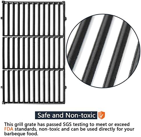 Hongso 19.5" Cast Iron Cooking Grid Grates 7524 7528 Grill Replacement Parts for Weber Genesis 300 Series E310 E320 E330 S310 S320 S330 EP310 EP320 EP330 Gas Models (2007-2016 ONLY)