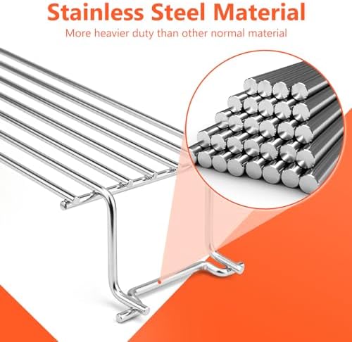 QuliMetal Stainless Steel Warming Rack for Weber Spirit 300, Grill Parts for Weber Spirit 2 300 Series Grills with Front Control Knobs, 7641 Upper Rack for Weber Genesis Silver Gold B/C Grills