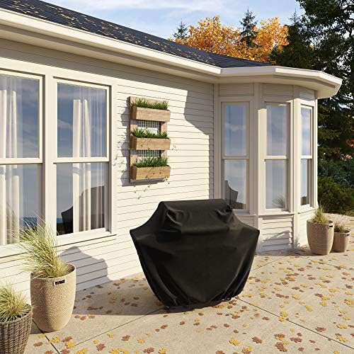 Amazon Basics Gas Grill Barbecue Cover for Outdoor, Waterproof, Anti-UV, Durable Heavy Duty, 60 inch, Medium, Black