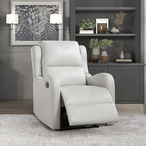 Lexicon Manual Recliner Chair, Reclining Sofa Chair, Home Theater Seating, Wall Hugger, Manual Recliner for Living Room/Office/Apartment, Easy Assembly, Taupe Faux Leather