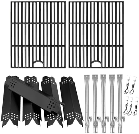 Replacement Parts Kit for Nexgrill 5-Burner 720-0888 720-0888N 720-0888A, 4-Burner 720-0830H 720-0830, Cooking Grate, Grill Heat Shield and Burner Kit for Nexgrill Replacement Parts