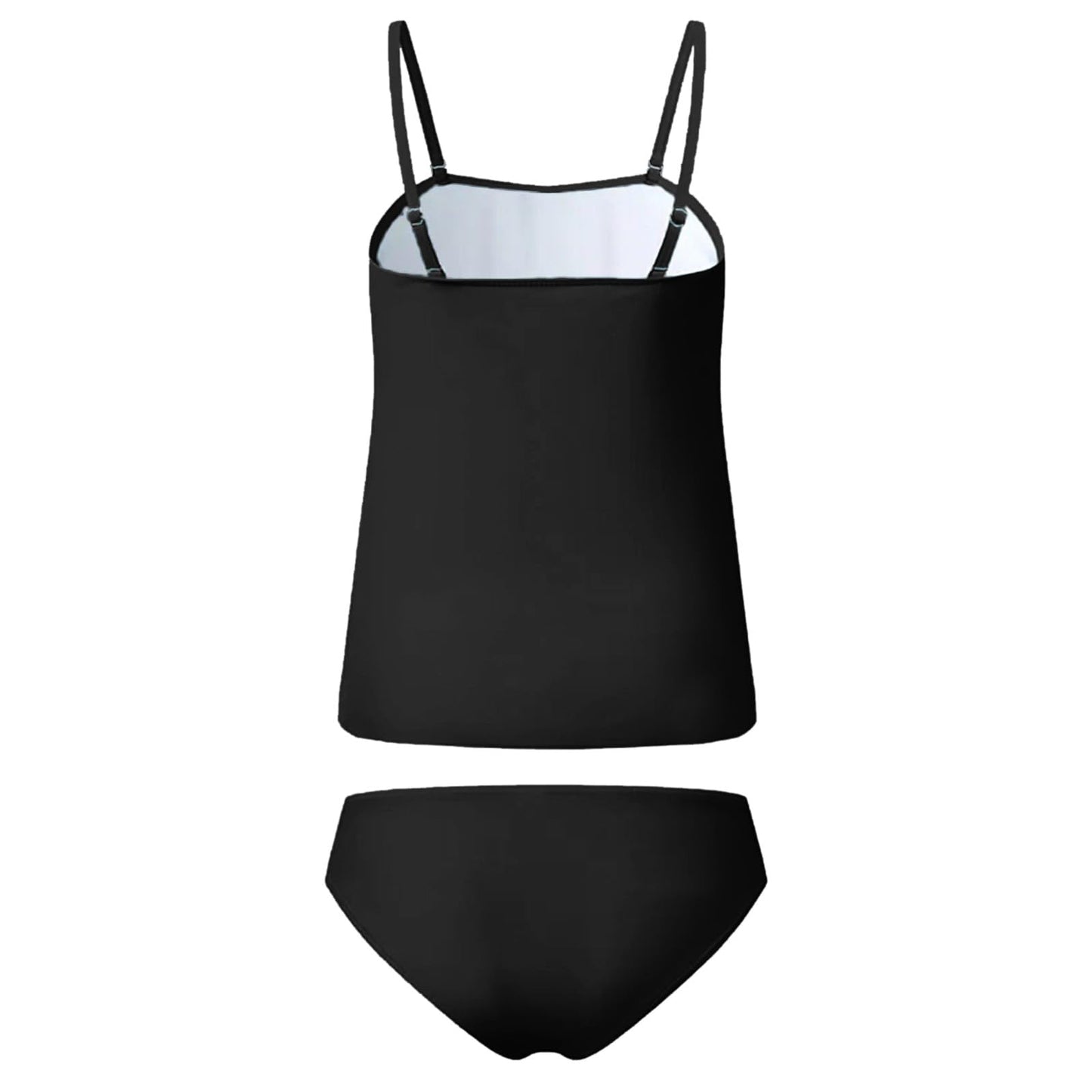 JEUROT 2 Piece Bandeau Swimsuits for Women Strapless Bathing Suits Tummy Control Flowy Swimwear with High Waisted Bottom Swim Suits 2024 Beach Vacation Outfits (Black, XXL)