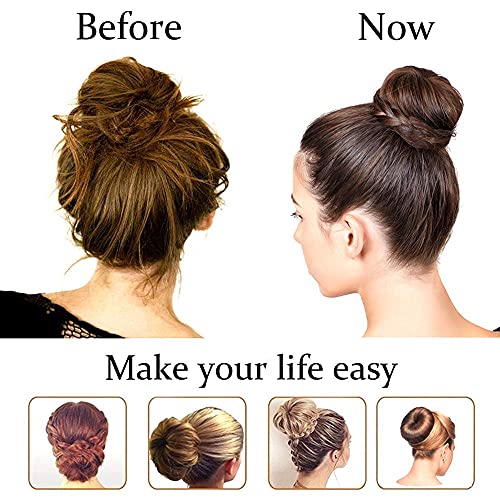 Hair Donut Bun Maker Blonde, Ring Style Bun, 2PCS Chignon Hair Increase Doughnut Shaper for Thick and Long Hair (X-Large, 4.5 Inch/Black)